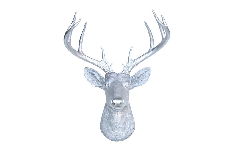 Modern Holiday Christmas Decor Silver Deer Head Etsy