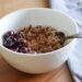 Cherry Pecan Almond Milk Oatmeal in a White Bowl