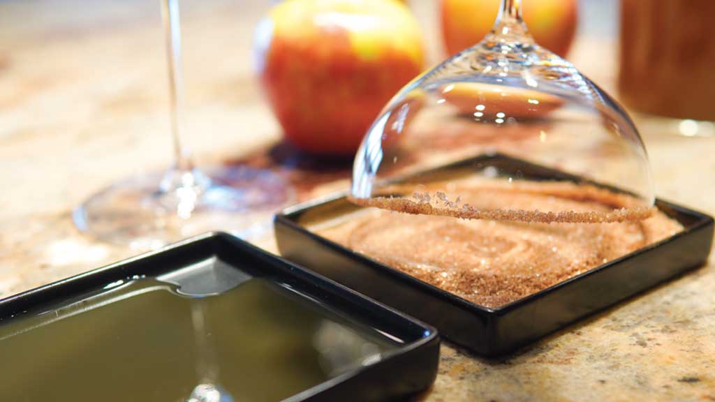 Cinnamon Sugar Rim on Glass, Honeycrisp apple
