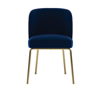 Interior Define Graham Chair Cobalt Velvet Brass Legs
