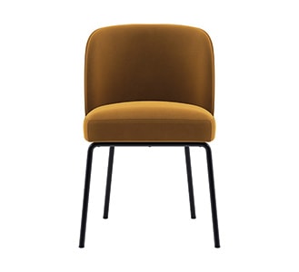 Interior Define Graham Chair Marigold Velvet Black Legs