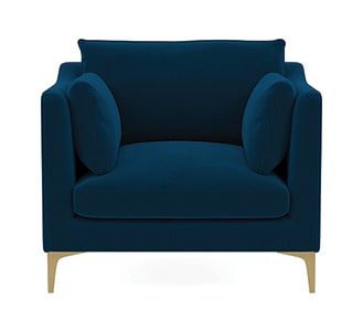Interior Define Royal Velvet Chair with Brass Legs