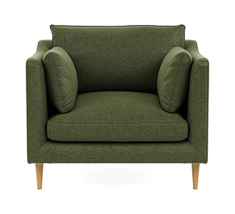 Interior Define Olive Linen Chair with Oak Legs