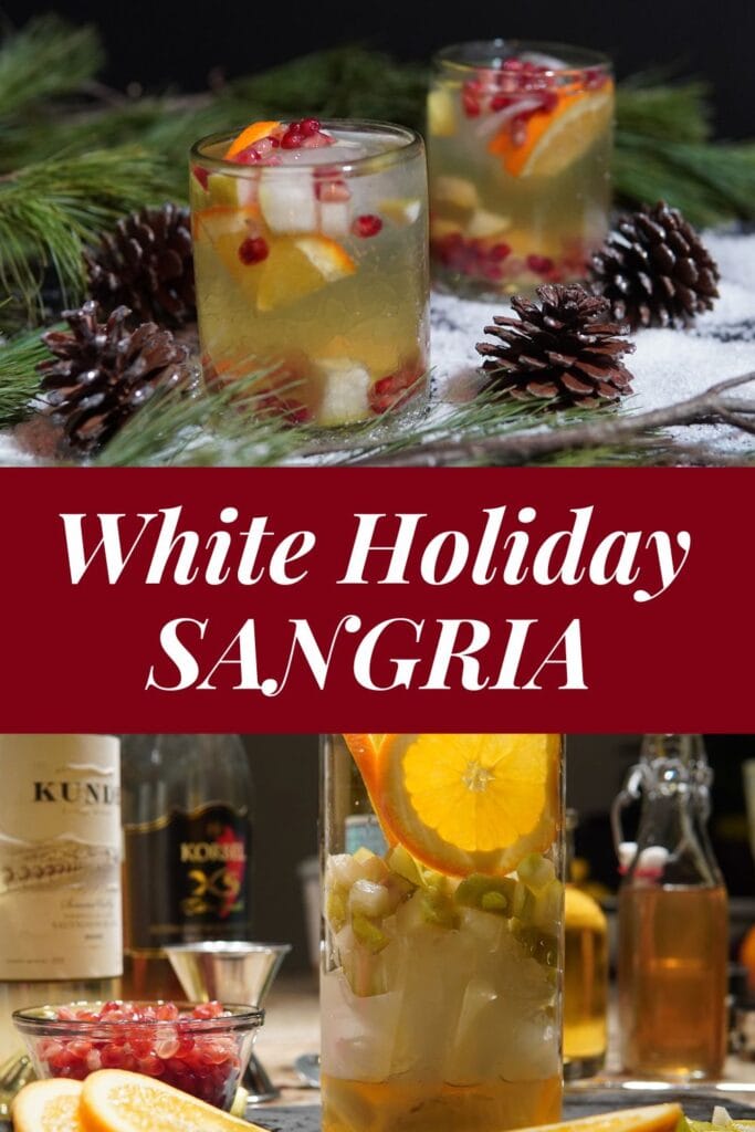 White Holiday Sangria pin for Pinterest