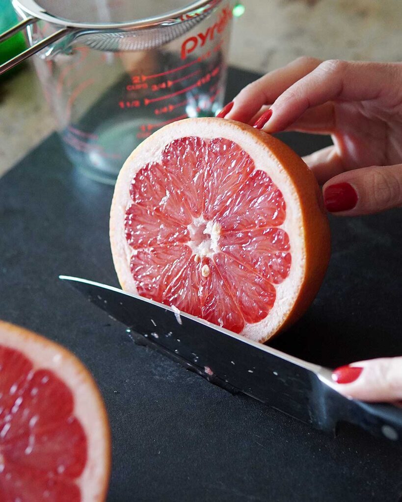 Cut grapefruit for freshly squeezed juice