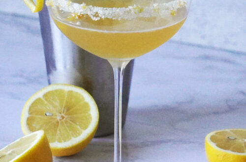 Limoncello Martini with Lemons and Martini Shaker