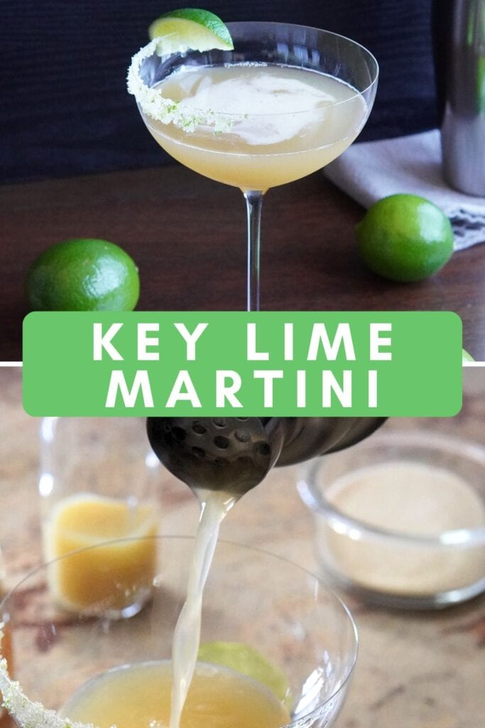 Key Lime Martini in Process for Pinterest