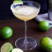 Key Lime Martini without Cream in Saucer Glass with Limes